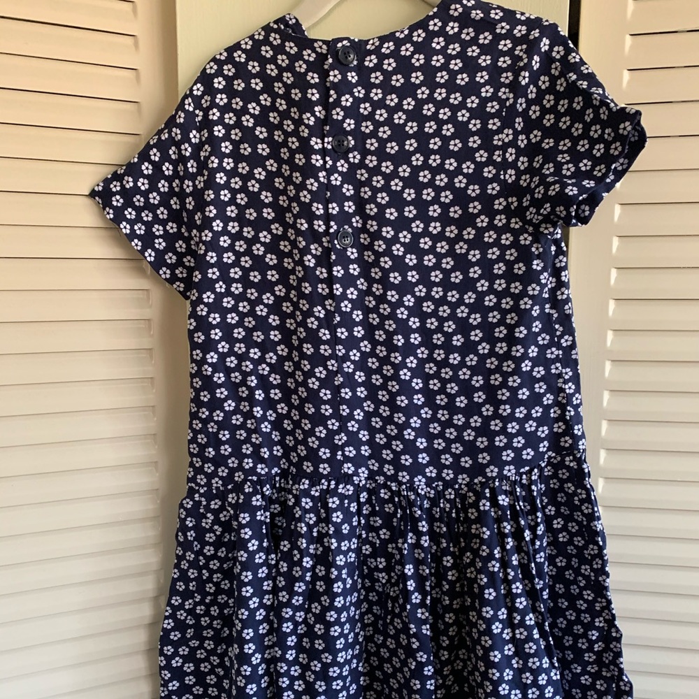 Girl navy and white flower dress